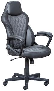 Kancelářská židle na kolečkách Linda - černá/šedá