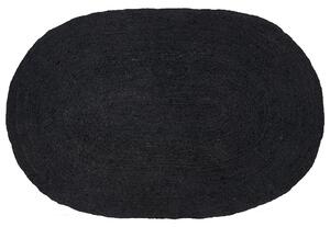Oválný jutový koberec 160 x 230 cm černý DEMIRCI