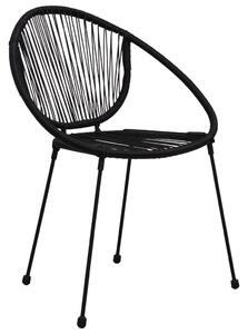 Zahradní židle 2 ks PVC ratan černé