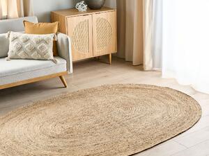 Oválný jutový koberec 160 x 230 cm béžový DEMIRCI