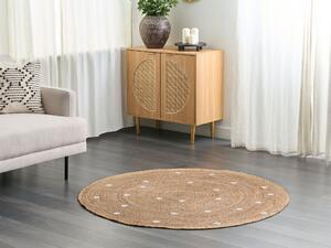 Kulatý jutový koberec ø 140 cm béžový KHARRA