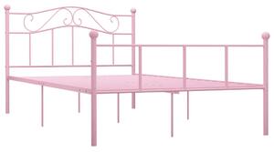 Rám postele růžový kov 120 x 200 cm