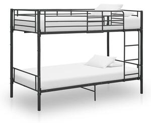 Poschoďová postel černá kov 90 x 200 cm