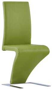 Jídelní židle s cik-cak designem 6 ks zelené umělá kůže