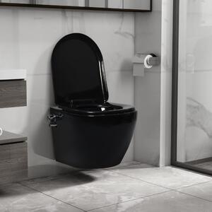 Závěsné WC bez oplachového kruhu funkce bidetu keramické černé