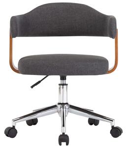 Otočná kancelářská židle šedá ohýbané dřevo a textil