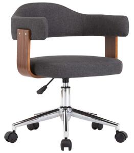 Otočná kancelářská židle šedá ohýbané dřevo a textil