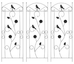 Zahradní plot 3 pcs Černá 110 x 40 cm Ocel