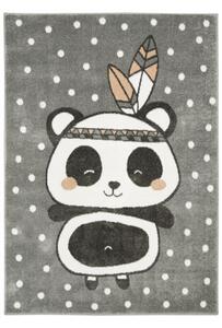 Dětský koberec Lima 9371A Panda Indian světle šedý / růžový