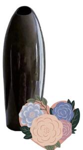 Keramická váza - KERA- šedohnědá, 26cm