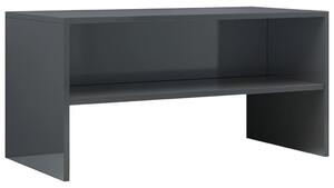 TV stolek šedý s vysokým leskem 80 x 40 x 40 cm dřevotříska