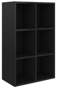 Knihovna/příborník černá vysoký lesk 66x30x97,8 cm dřevotříska