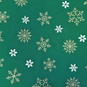 Vánoční ubrus Sněhová vločka - zelené