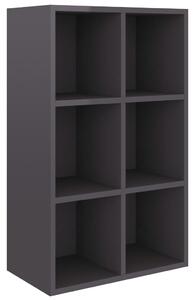 Knihovna/příborník šedá vysoký lesk 66x30x97,8 cm dřevotříska