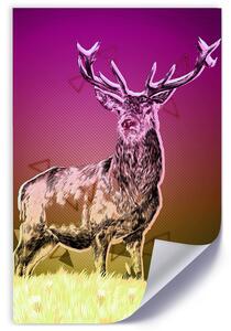 Plakát Jelen - skandinávský motiv Barva rámu: Bez rámu, Velikost: 20 x 30 cm