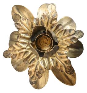Bronzový antik svícen ve tvaru květu na láhev Floral - Ø 13*14cm