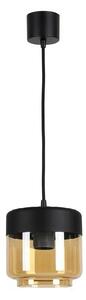 Brilagi - LED Lustr na lanku R GLASS 1xE27/60W/230V pr. 14 cm černá/kouř béžová