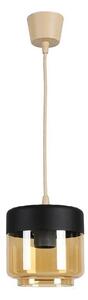 Brilagi - LED Lustr R GLASS 1xE27/60W/230V pr. 14 cm béžová/kou béžová/černá