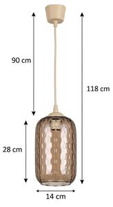 Brilagi - LED Lustr na lanku R GLASS 1xE27/60W/230V pr. 14 cm béžová/kouř hnědá