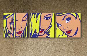 Ručně malovaný POP Art COMIX 3 dílný 150x50cm