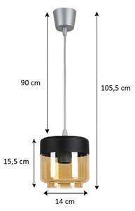 Brilagi -LED Lustr R GLASS 1xE27/60W/230V pr. 14 cm stříbrná/kouř béžová/černá