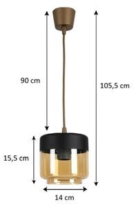 Brilagi - LED Lustr R GLASS 1xE27/60W/230V pr. 14 cm hnědá/kouř béžová/černá