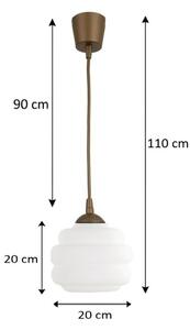 Brilagi - LED Lustr na lanku RETRO GLASS 1xE27/60W/230V pr. 20 cm hnědá/bílá