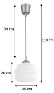 Brilagi - LED Lustr na lanku RETRO GLASS 1xE27/60W/230V pr. 20 cm stříbrná/bílá