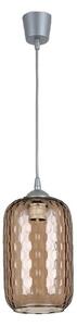 Brilagi -LED Lustr na lanku R GLASS 1xE27/60W/230V pr. 14 cm stříbrná/kouř hnědá
