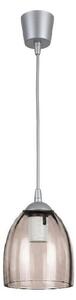 Brilagi-LED Lustr na lanku R GLASS 1xE27/60W/230V pr. 17 cm stříbrná/kouř béžová