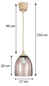 Brilagi - LED Lustr na lanku R GLASS 1xE27/60W/230V pr. 17 cm béžová/kouř béžová