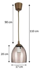 Brilagi - LED Lustr na lanku R GLASS 1xE27/60W/230V pr. 17 cm hnědá/kouř béžová