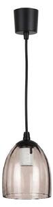 Brilagi - LED Lustr na lanku R GLASS 1xE27/60W/230V pr. 17 cm černá/kouř béžová