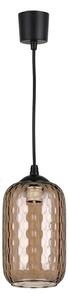 Brilagi - LED Lustr na lanku R GLASS 1xE27/60W/230V pr. 14 cm černá/kouř hnědá