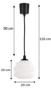 Brilagi - LED Lustr na lanku RETRO GLASS 1xE27/60W/230V pr. 20 cm černá/bílá