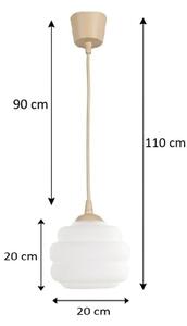 Brilagi - LED Lustr na lanku RETRO GLASS 1xE27/60W/230V pr. 20 cm béžová/bílá