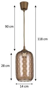 Brilagi - LED Lustr na lanku R GLASS 1xE27/60W/230V pr. 14 cm hnědá//kouř hnědá