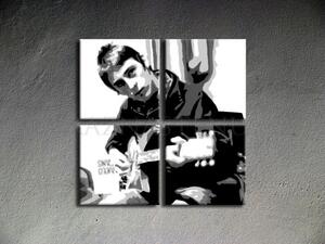 Ručně malovaný POP Art Paul Weller 4 dílný 100x100cm