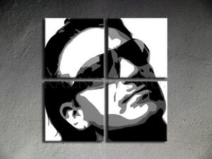 Ručně malovaný POP Art BONO-U2 4 dílný 100x100cm