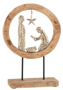 Dřevěný Betlém na podstavci z mangového dřeva - 32*10*45 cm
