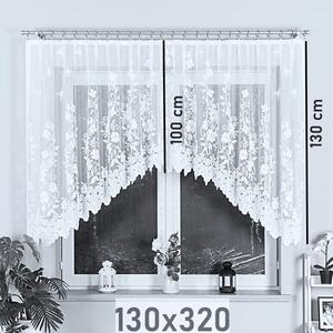 Kusová záclona Ludvika - 130 x 320 cm (Hotová záclona - stačí jen pověsit)