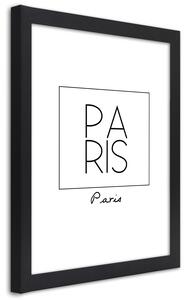 Plakát Nápis Paris Barva rámu: Černá, Rozměry: 20 x 30 cm