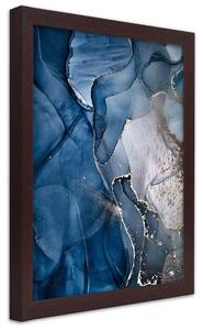 Plakát Ozdobný kámen, modrý mramor Barva rámu: Hnědá, Rozměry: 30 x 45 cm