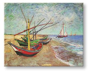 Obraz na plátně FISHING BOATS ON THE BEACH AT SAINTS-MARIES – Vincent