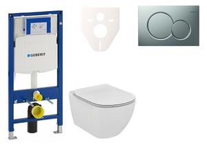 Cenově zvýhodněný závěsný WC set Geberit do lehkých stěn / předstěnová montáž+ WC Ideal Standard Tesi 111.300.00.5NF3