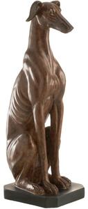 Hnědá dekorativní soška J-Line Greyhound 79,5 cm