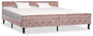Rám postele růžový samet 200 x 200 cm