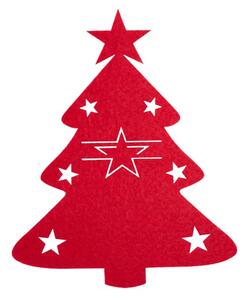 Tutumi - Vánoční obal na příbory vánoční stromeček - červená - 4 ks