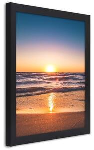 Plakát Východ slunce u moře Barva rámu: Černá, Rozměry: 20 x 30 cm