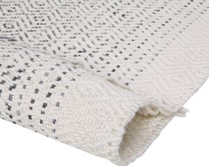 Vlněný koberec 80 x 150 cm bílý/šedý OMERLI